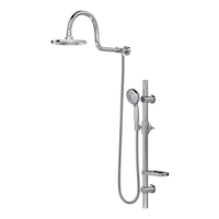 PULSE ShowerSpas Aqua Rain Shower System with Handheld Shower Head & Slide Bar, Chrome Front_Angled_Left