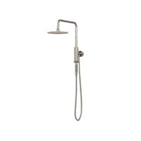 PULSE ShowerSpas Aquarius Rain Shower System with Handheld Shower Head, Brushed Nickel Front_Angled_Left