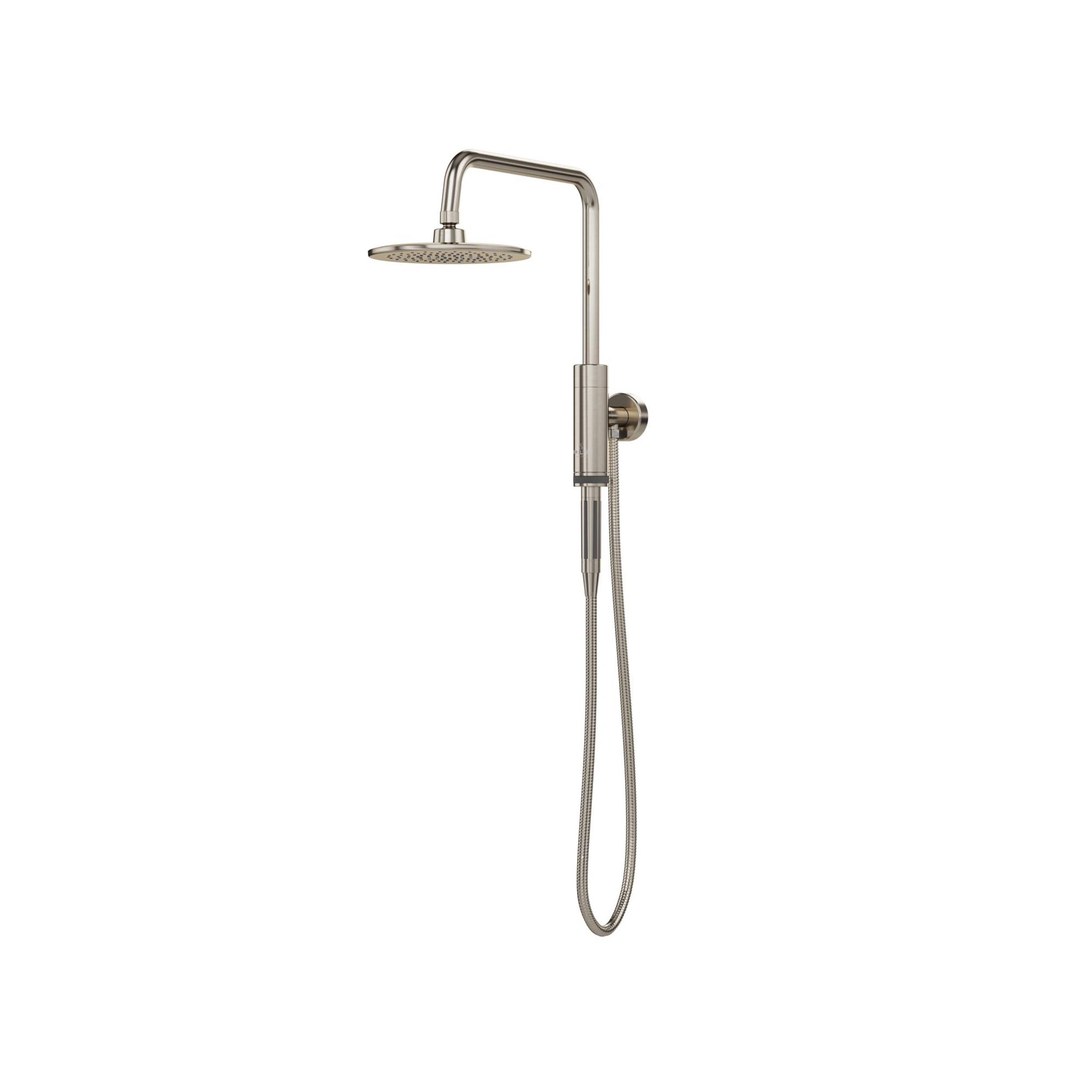 PULSE ShowerSpas Aquarius Rain Shower System with Handheld Shower Head, Brushed Nickel Front_Angled_Left