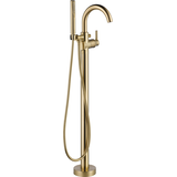 Robinet de bain Delta Trinsic à montage au sol, 1 manette et douchette, bronze champagne Front_Angled_Right