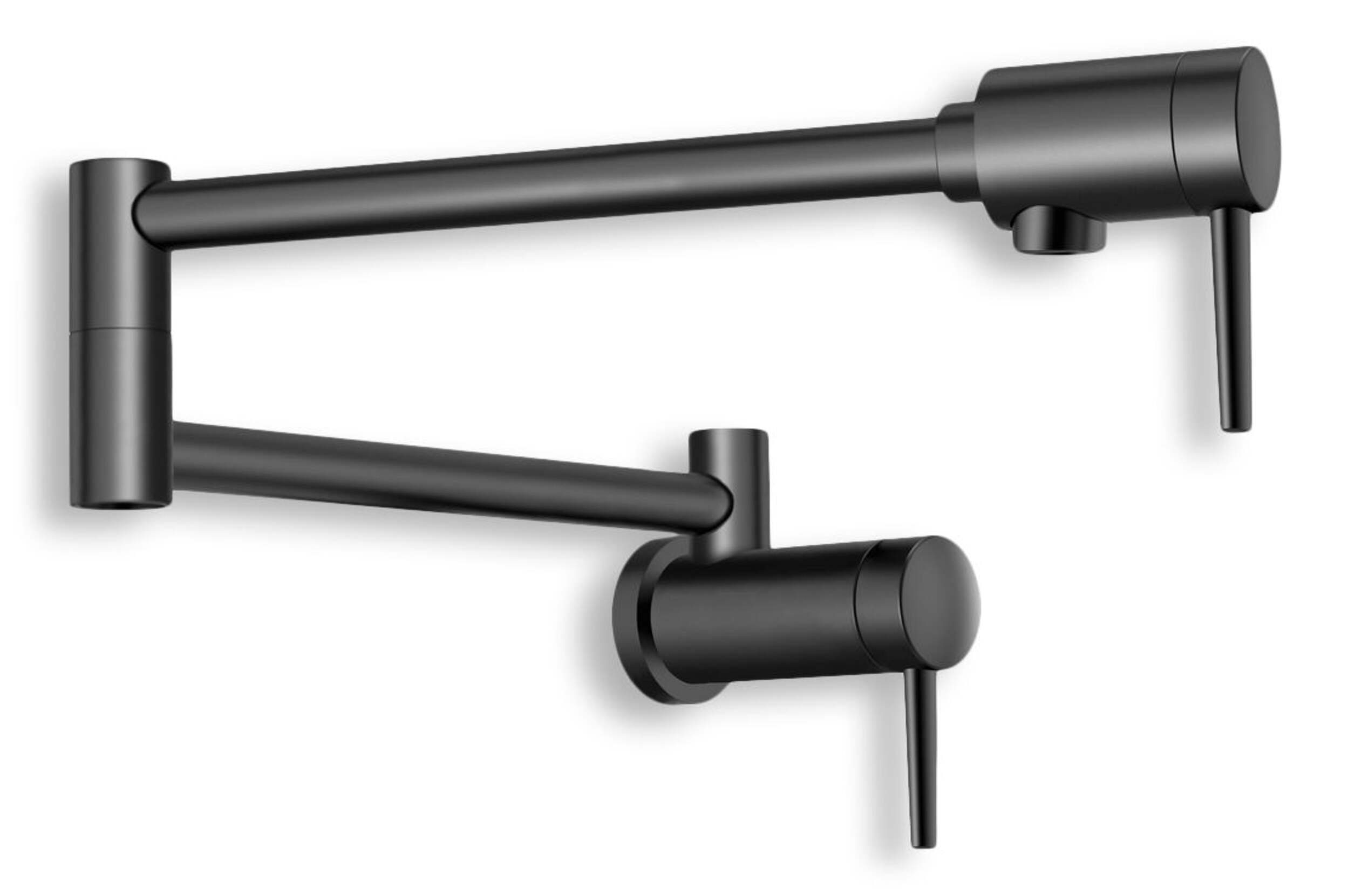 Delta Contemporary Wall Mount Pot Filler, Matte Black Front_Three_Fourths_Angled_Right