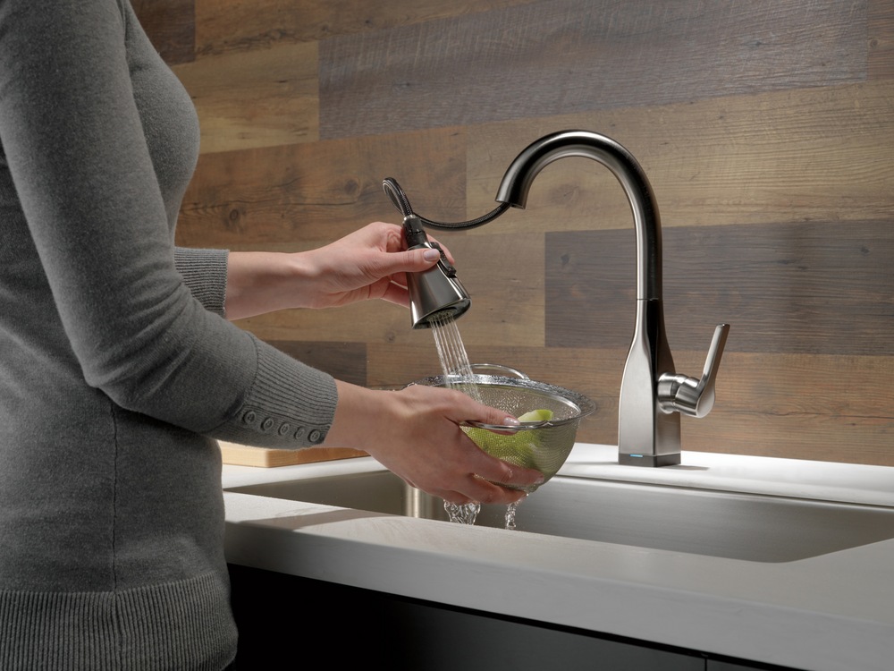 de bar Delta Mateo, 1 levier, acier inoxydable noir, avec