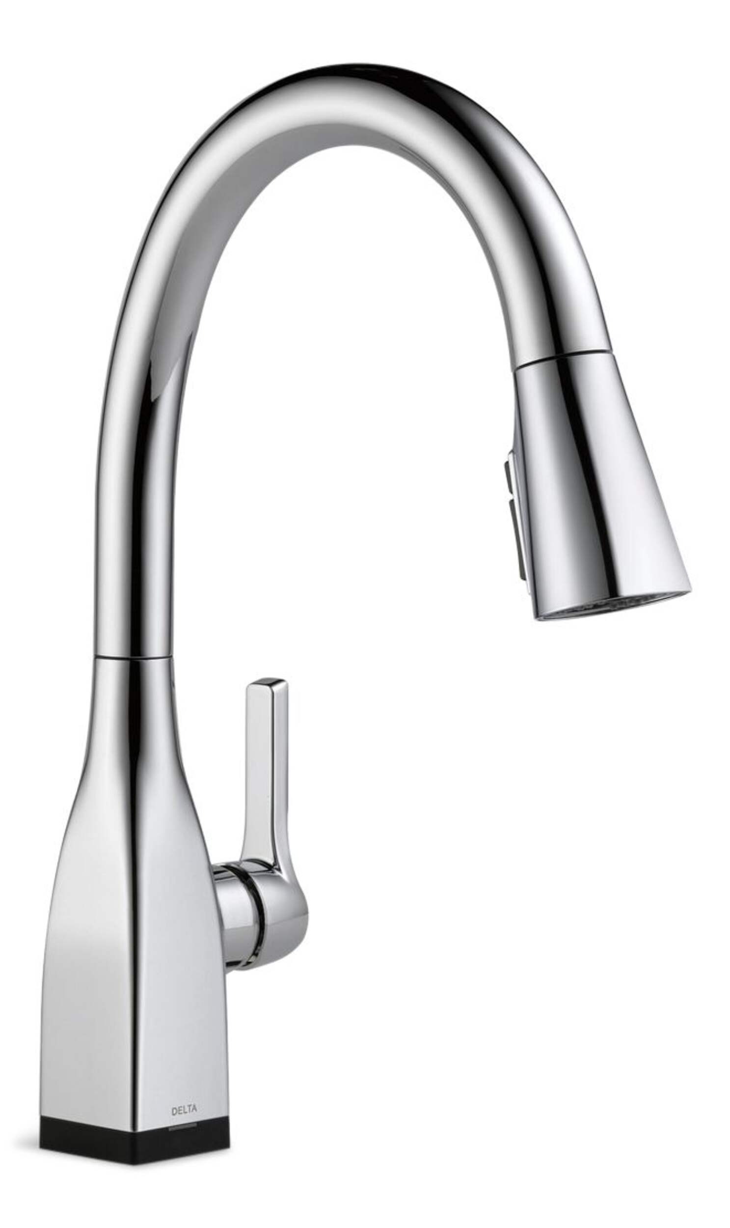 Delta Faucet Mateo Single Handle Pull Down Kitchen Faucet with Touch20, Chrome Front_Three_Fourths_Angled_Right