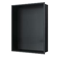 Pulse ShowerSpas Ultra-Thin Bath Shower Niche, 12-in x 16-in, Matte Black