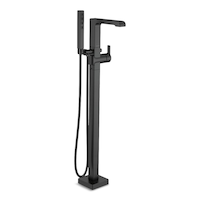 Delta Ara 1-Handle Floor Mount Tub Filler Trim with Hand Shower, Matte Black