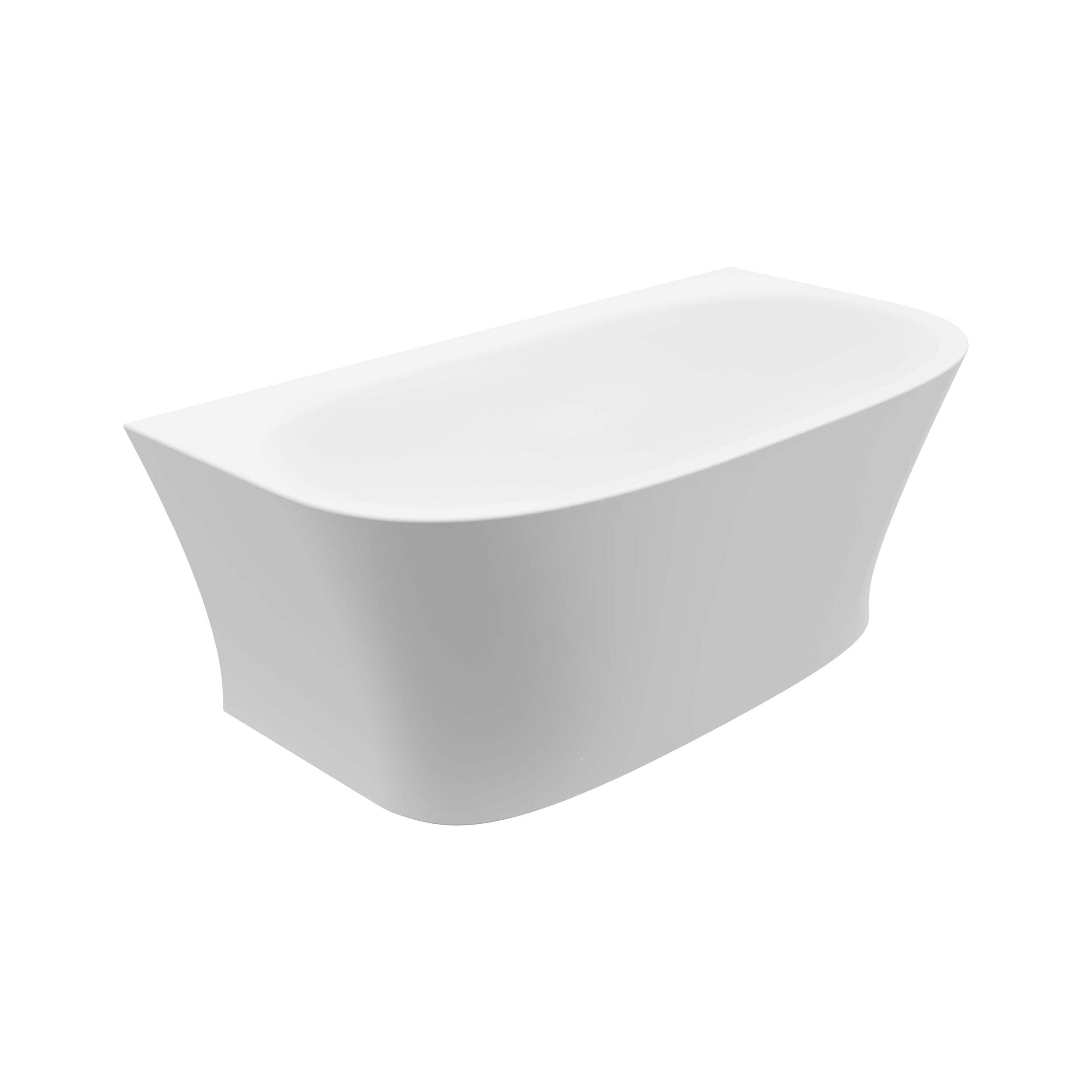 A&E Bath Fleur Acrylic Freestanding Wall Mount Bathtub with Adjustable Feet, White, 67-in Front_Three_Fourths_Angled_Left