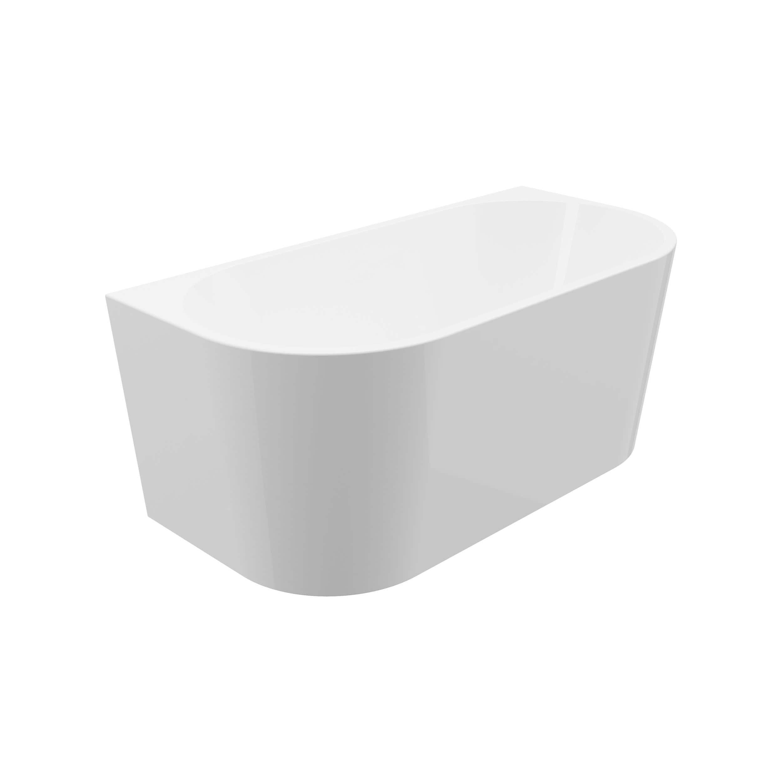 A&E Bath Magnus Acrylic Freestanding Wall Mount Bathtub with Adjustable  Feet, White, 59-in