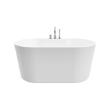 A&E Bath Jericho Retrofit Acrylic Freestanding Bathtub with Faucet, Handheld Shower & Adjustable Feet, White, 56-in Front_Elevated