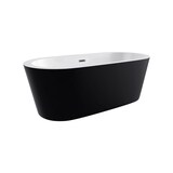 A&E Bath Marlow Artistic Acrylic Freestanding Bathtub with Adjustable Feet, Matte Black, 67-in Front_Three_Fourths_Angled_Left