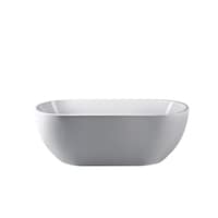 A&E Bath and Shower Ambrose Freestanding Bathtub, White, Assorted Sizes Front_Elevated