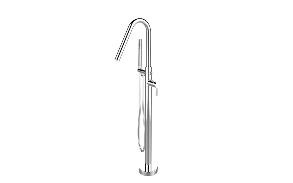 A&E Bath Aurora Single Handle Freestanding Angle Spout Bathtub & Shower Faucet with Handheld