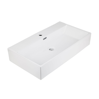 Lavabo de salle de bains A&E Bath Adalynn en céramique, avec trop-plein, blanc lustré Front_Three_Fourths_Angled_Right