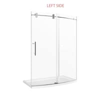 Brianna Acrylic Base Shower Enclosure Kit with Pivoting Door, Matte Black, 32x60-in
