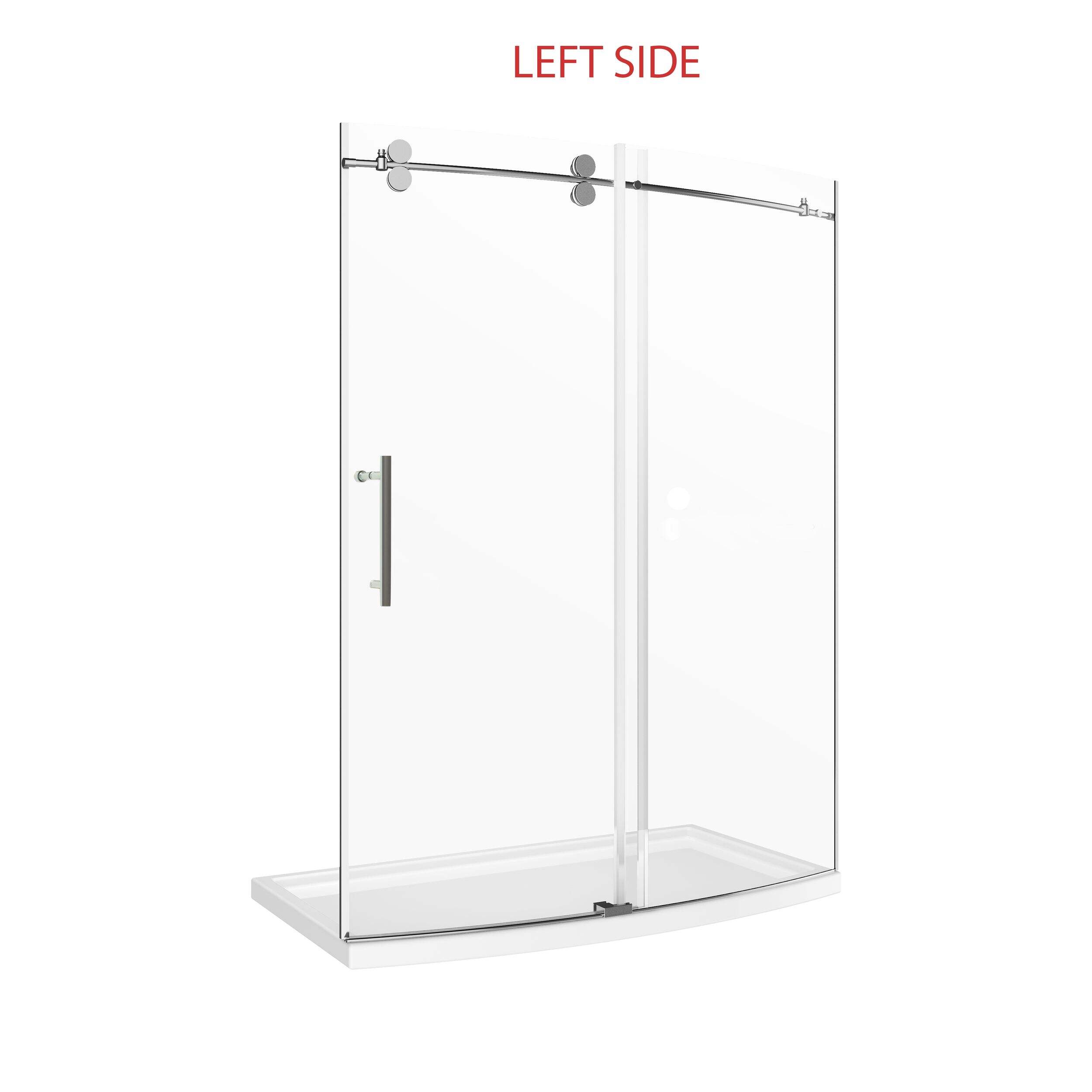 Brianna Acrylic Base Shower Enclosure Kit with Pivoting Door, Matte Black, 32x60-in Front_Three_Fourths_Angled_Right