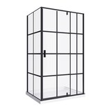 Brianna Acrylic Base Shower Enclosure Kit with Pivoting Door, Matte Black, 36x48-in Composite_or_Mixed
