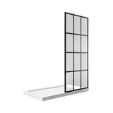 Brianna Walk-In Acrylic Base Shower Door with Clear Glass, Matte Black, 60-in Composite_or_Mixed