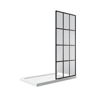 Brianna Walk-In Acrylic Base Shower Door with Clear Glass, Matte Black, 60-in Composite_or_Mixed