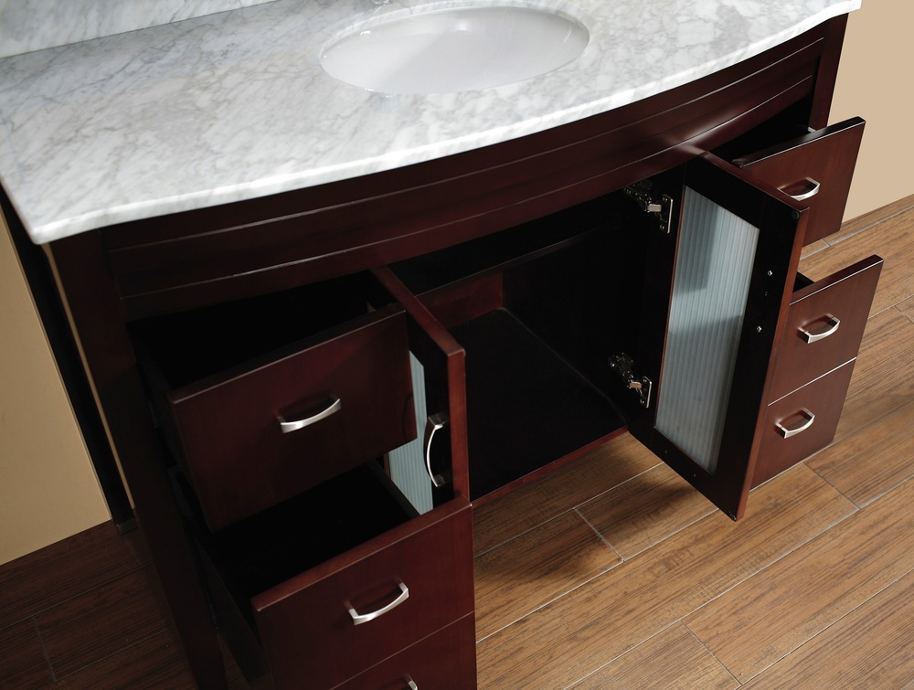 Urban Bathe Alba Bathroom Vanity with Marble Top, Chai/Carrera, 48in