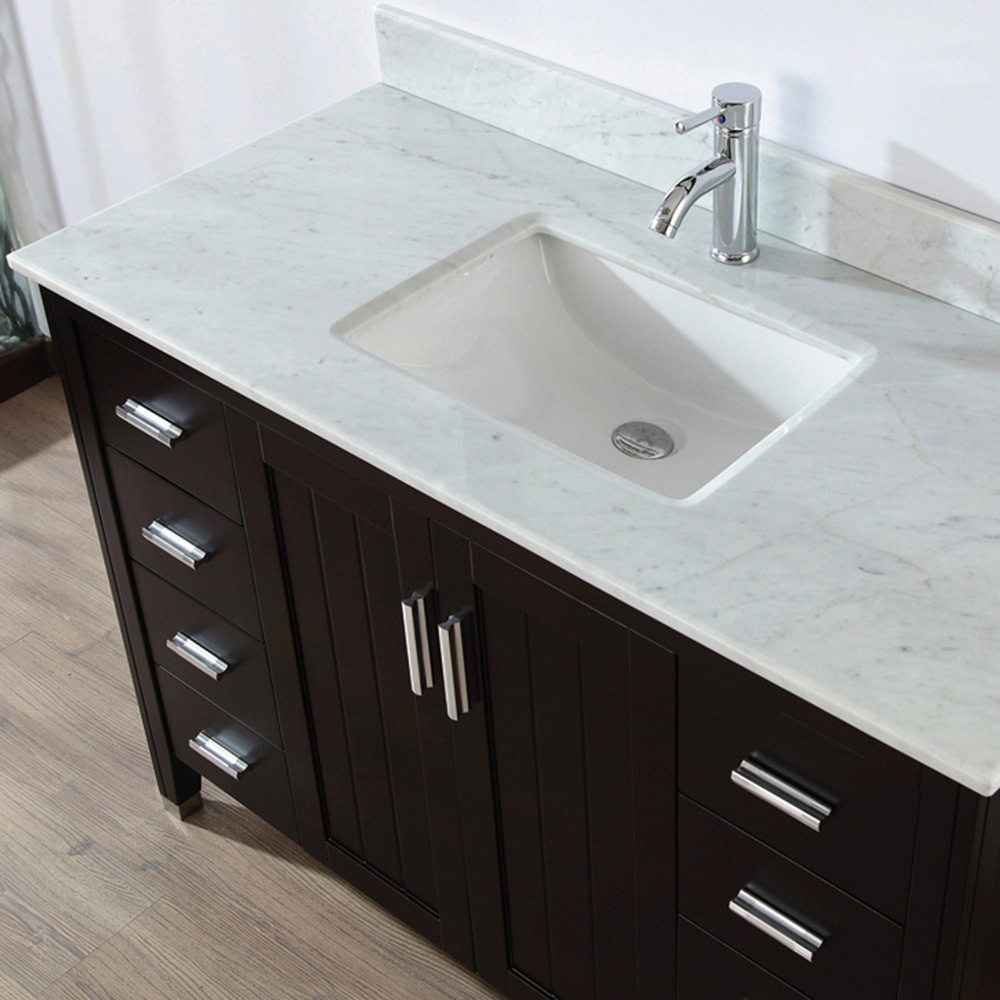 Urban Bathe Jackie Bathroom Vanity with Marble Top, Chai/Carrera, 48in