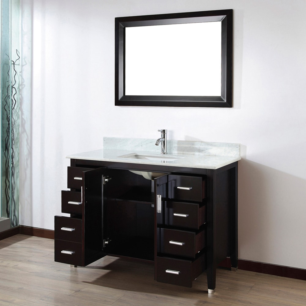Urban Bathe Jackie Bathroom Vanity with Marble Top, Chai/Carrera, 48in