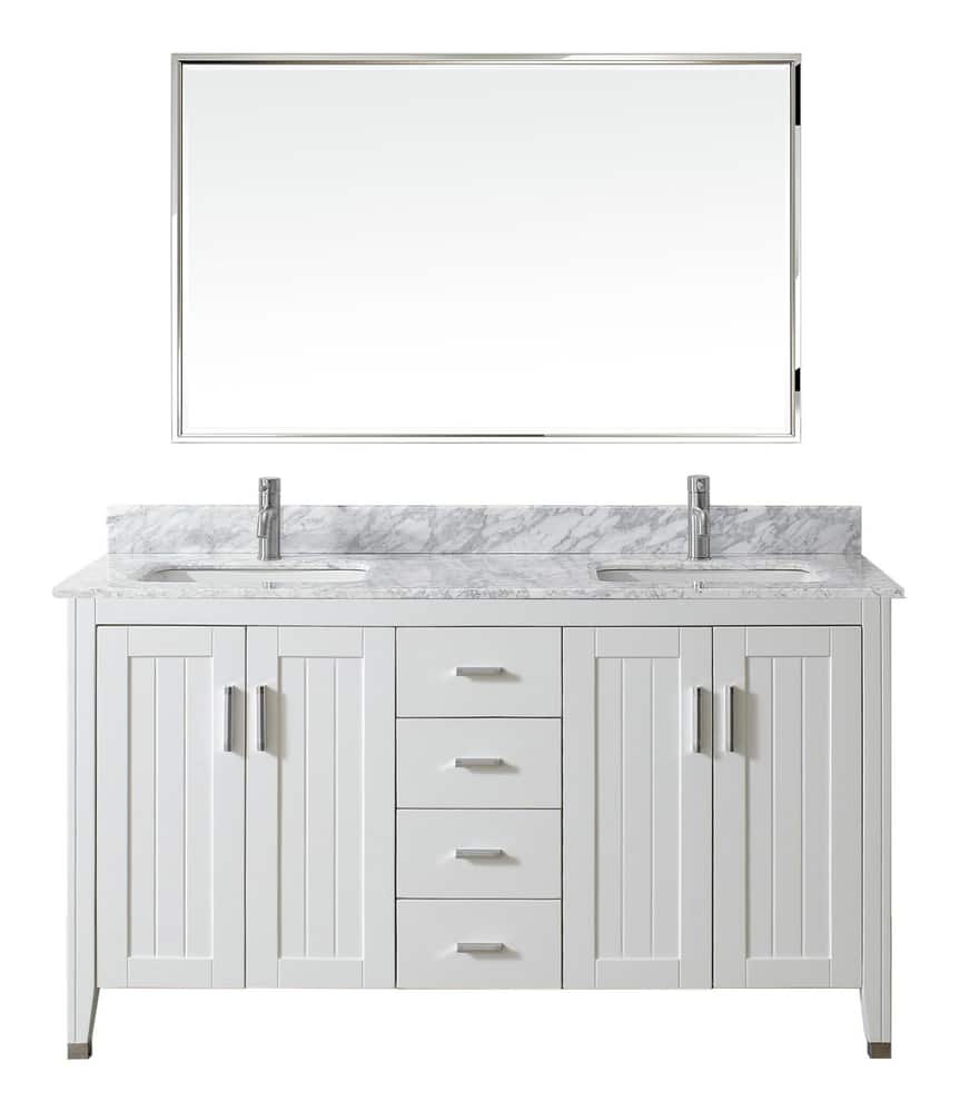 Urban Bathe Jackie Bathroom Vanity With Marble Top Whitecarrera 60