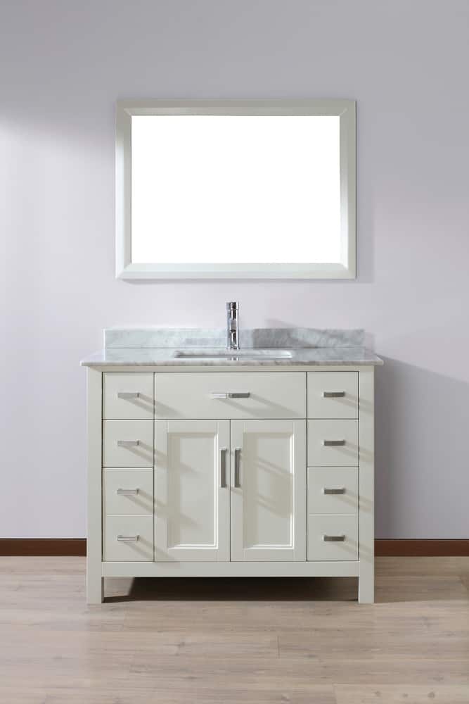 Urban Bathe Kelly Bathroom Vanity with Natural Marble Top, White ...