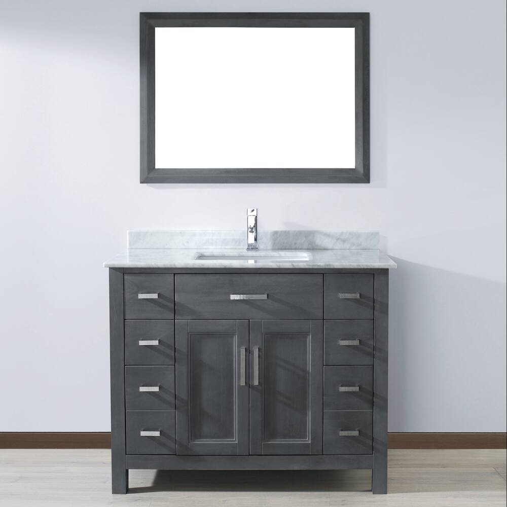 Urban Bathe Kelly Bathroom Vanity with Natural Marble Top, French Grey ...