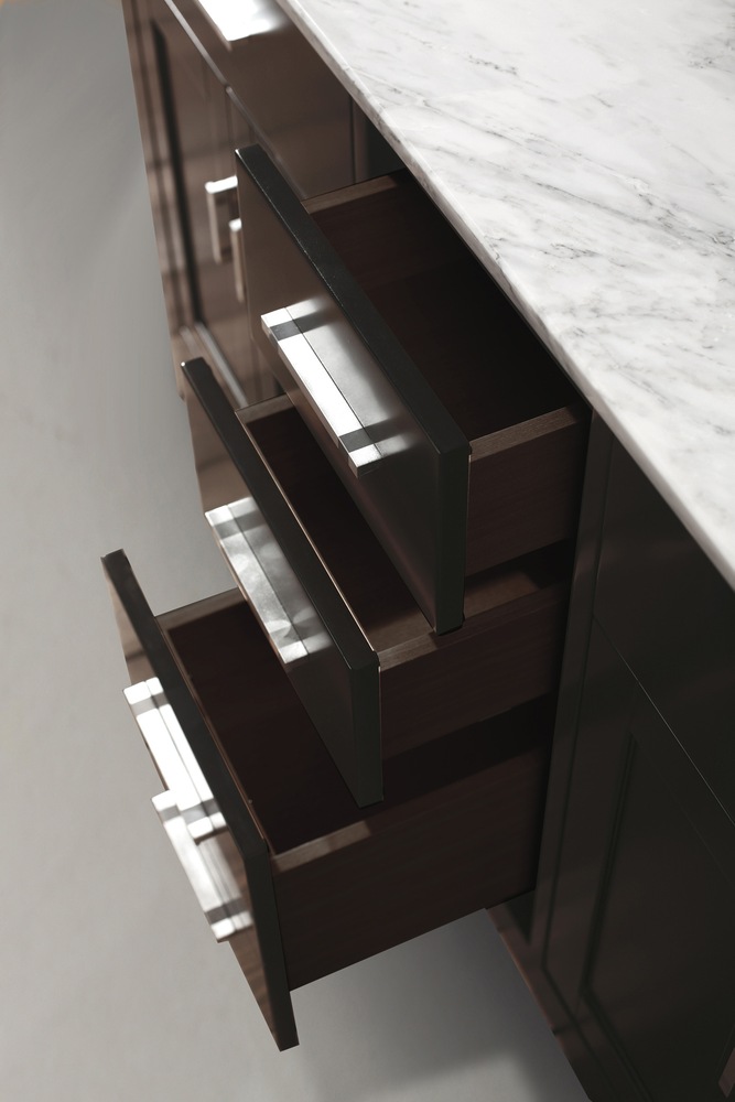 Urban Bathe Chloe Bathroom Vanity with Natural Marble Top, Espresso