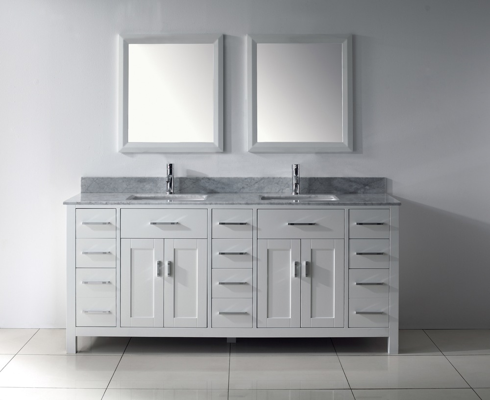 Urban Bathe Chloe Bathroom Vanity with Natural Marble Top, White