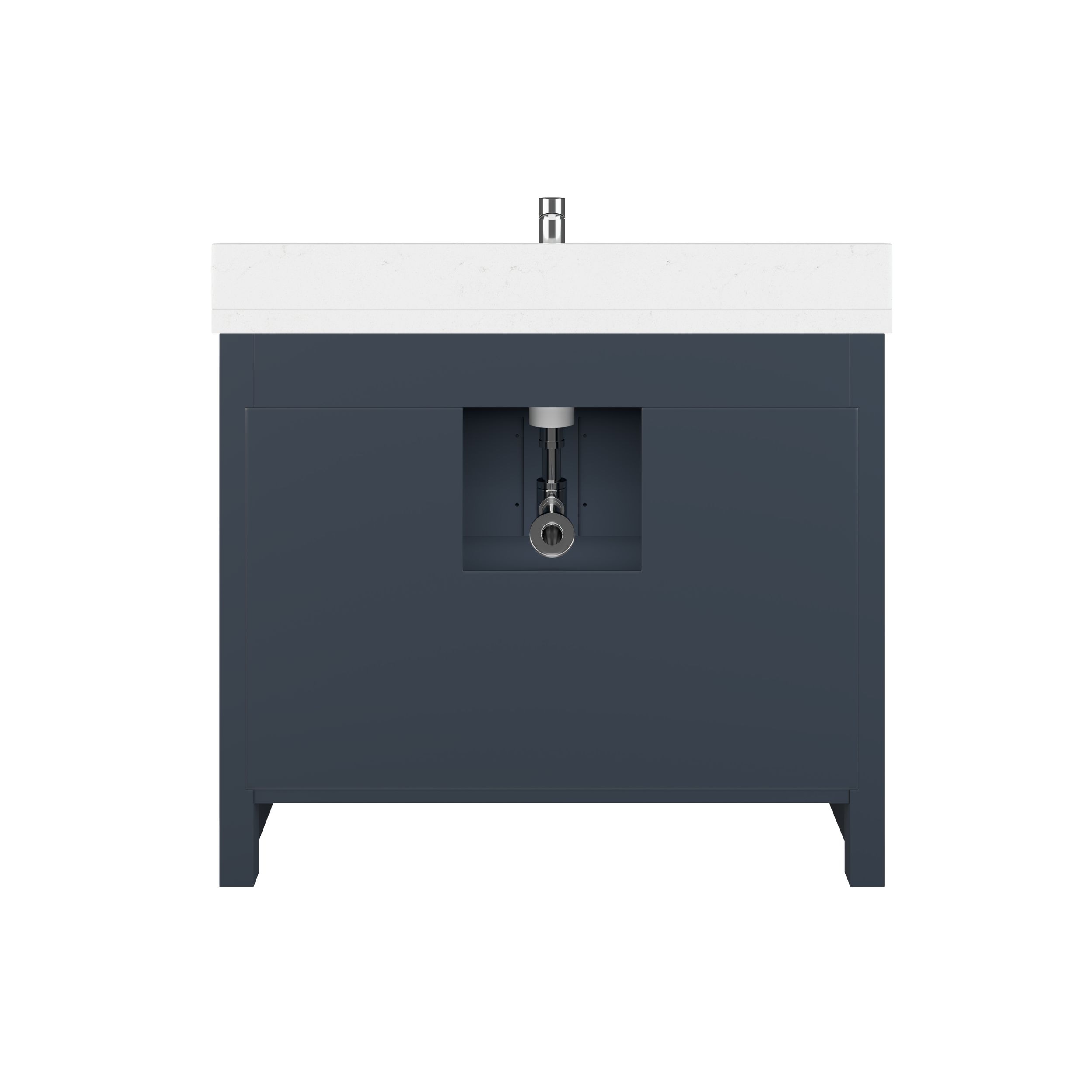 Urban Bathe Callan Bathroom Vanity with Solid Wood Top, French Grey