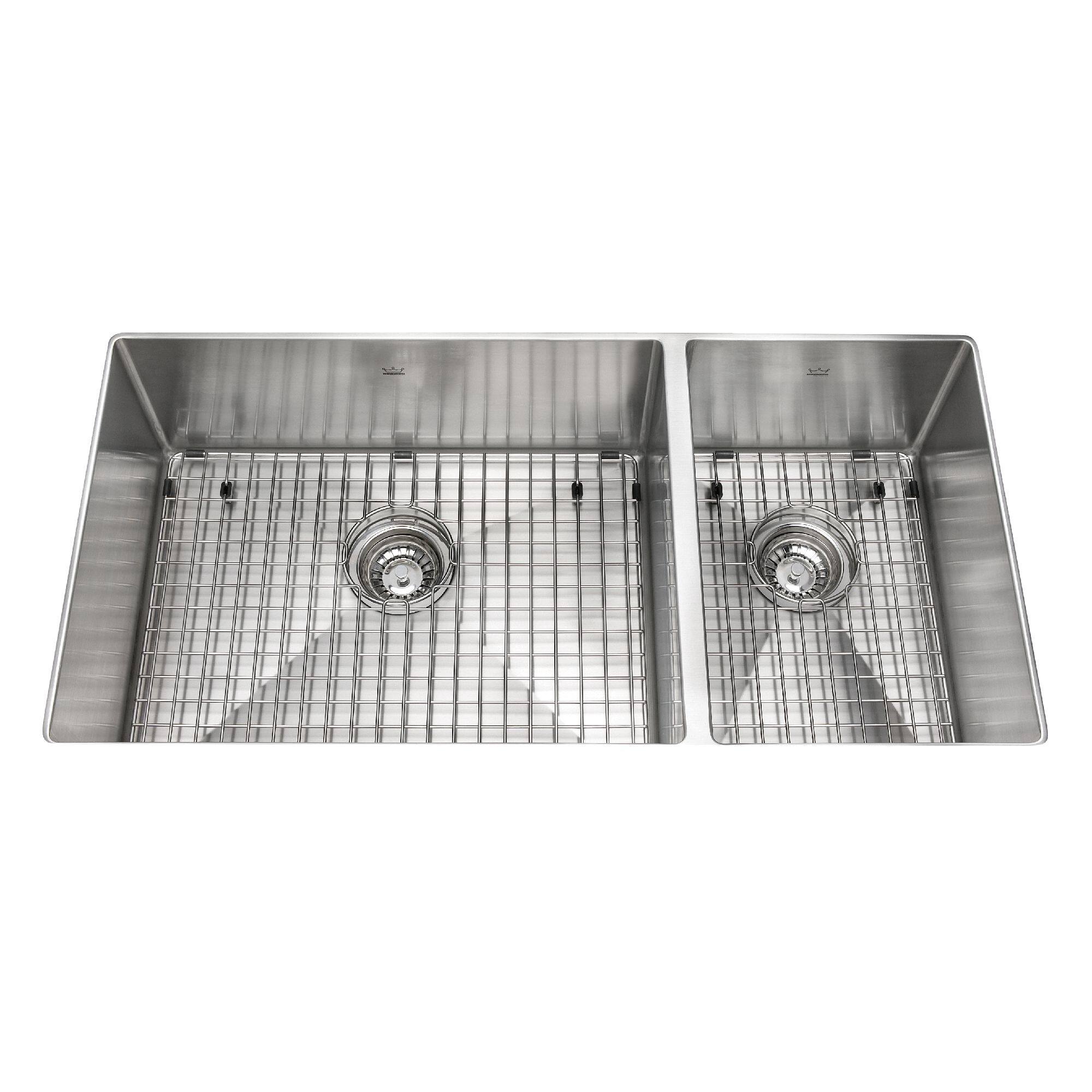 Kindred Designer Undermount Stainless Steel Double Bowl Kitchen Sink   Kindred 18g Fab Undermount Combo 10mm Radius Grids D1c581cb B4d3 4321 B2d1 4051a5e09047 Jpgrendition 