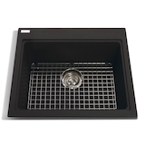 Évier simple sous comptoir en granite Kindred Mythos, 23 po Overhead_Plunge