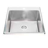 Kindred Steel Queen Dual Laundry Mount Single Sink,10-in deep Overhead_Plunge