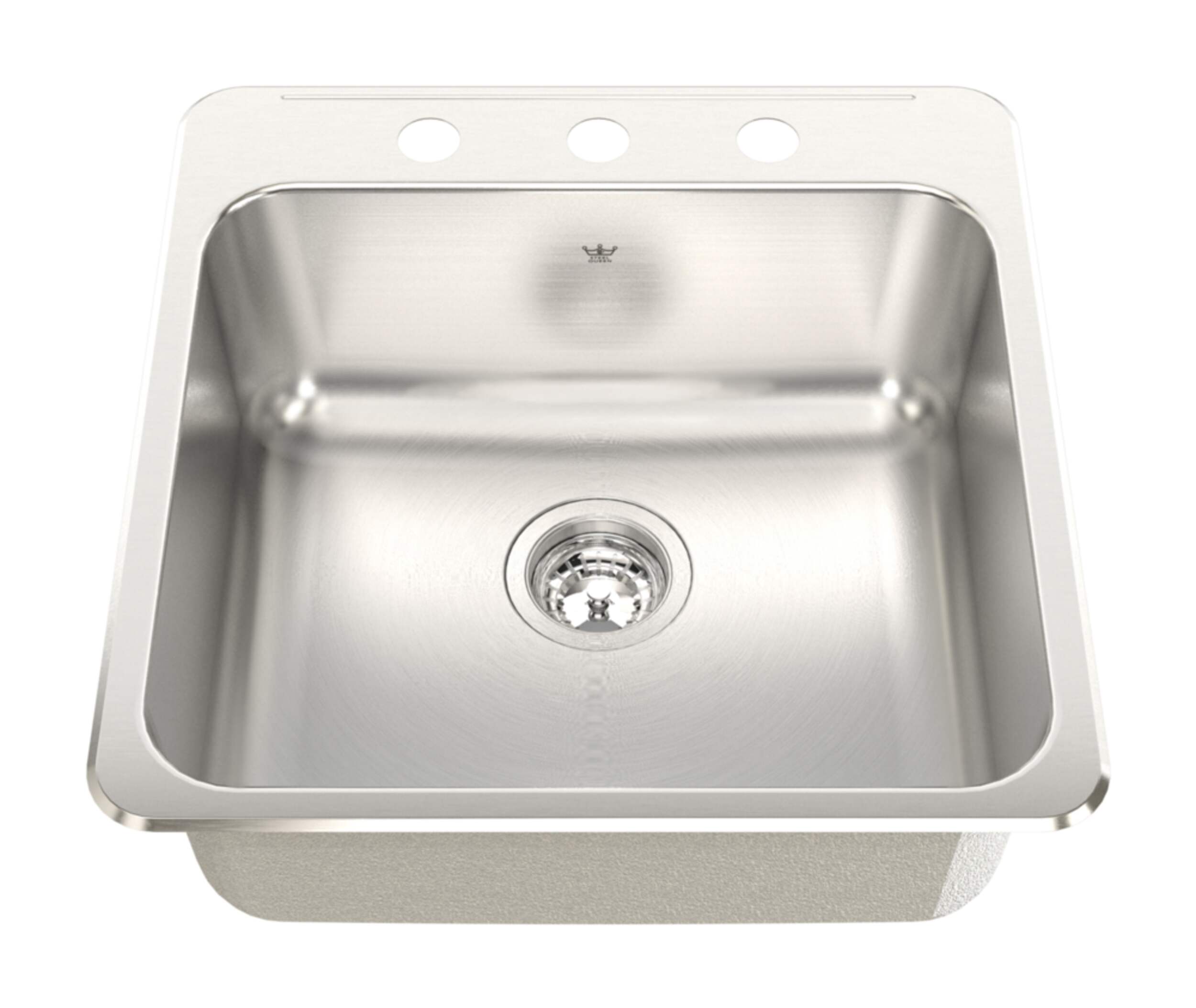 Évier simple à monture supérieure pour cuisinette Kindred Steel Queen Overhead_Plunge