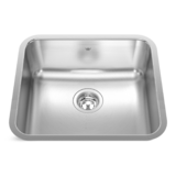 Kindred Steel Queen Undermount Single Bowl Kitchen Sink, 19.75-in x 17.75-in x 8-in, Stainless Steel Overhead_Plunge