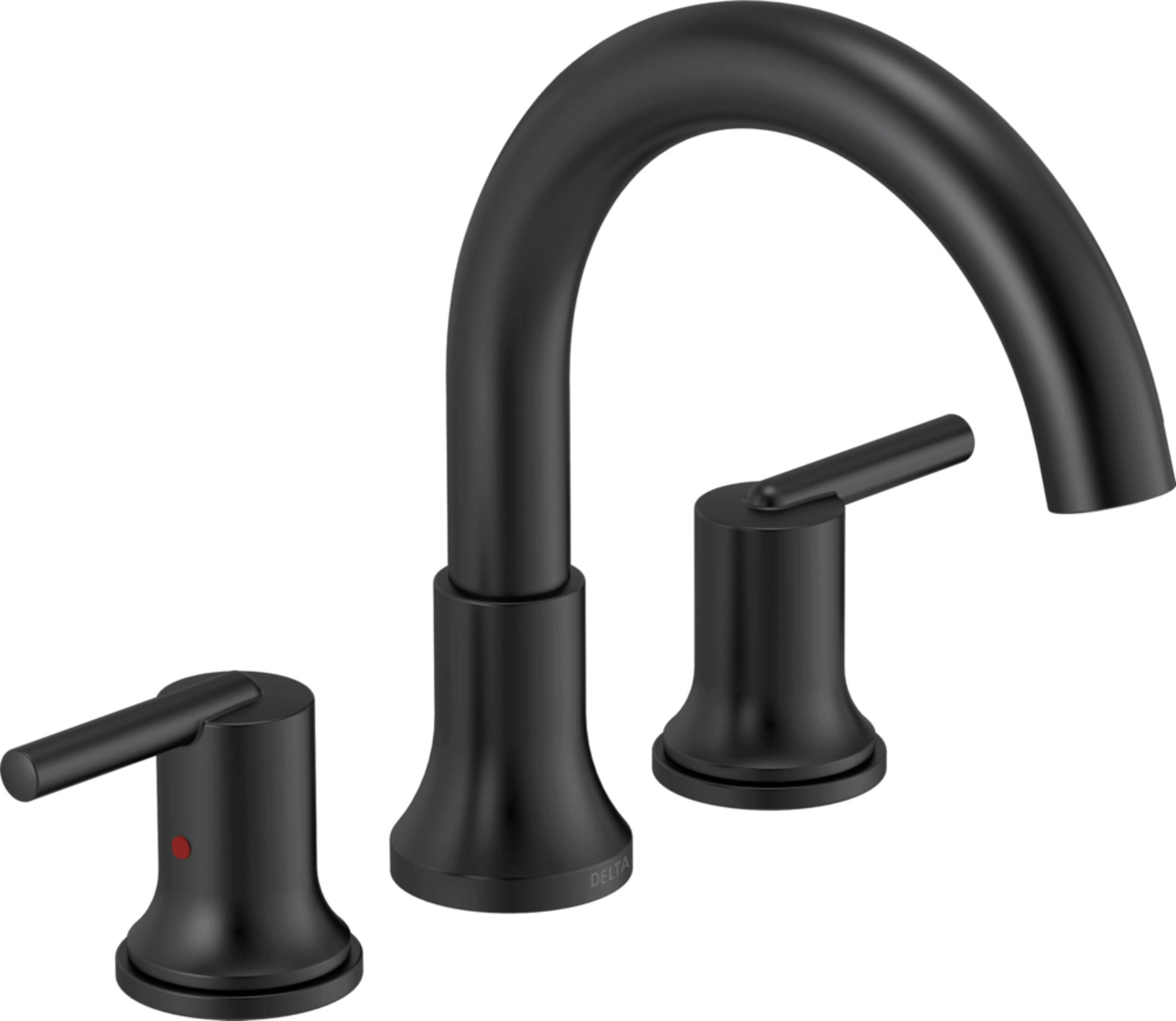 Delta Faucet Trinsic Roman Double Handle Bathtub & Shower Faucet Trim, Matte Black Front_Angled_Right