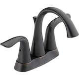 Delta Faucet Lahara® Double Handle Rigid Spout 4-in Centerset Bathroom Sink Faucet, WaterSense® Certified, Venetian Bronze Front_Angled_Right