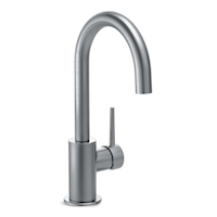 Delta Faucet Trinsic Single Handle Bar/Prep Kitchen Faucet, Arctic Stainless Steel Front_Three_Fourths_Angled_Right