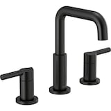 Delta Two Handle Widespread Bathroom Faucet, Matte Black Front_Angled_Right