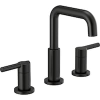 Delta Two Handle Widespread Bathroom Faucet, Matte Black Front_Angled_Right