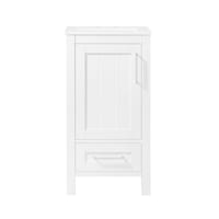 OVE Decors Kansas Single Door Single Sink Ceramic Top Bathroom Vanity with Drawer Organizer, Pure White, 18-in Front_Elevated