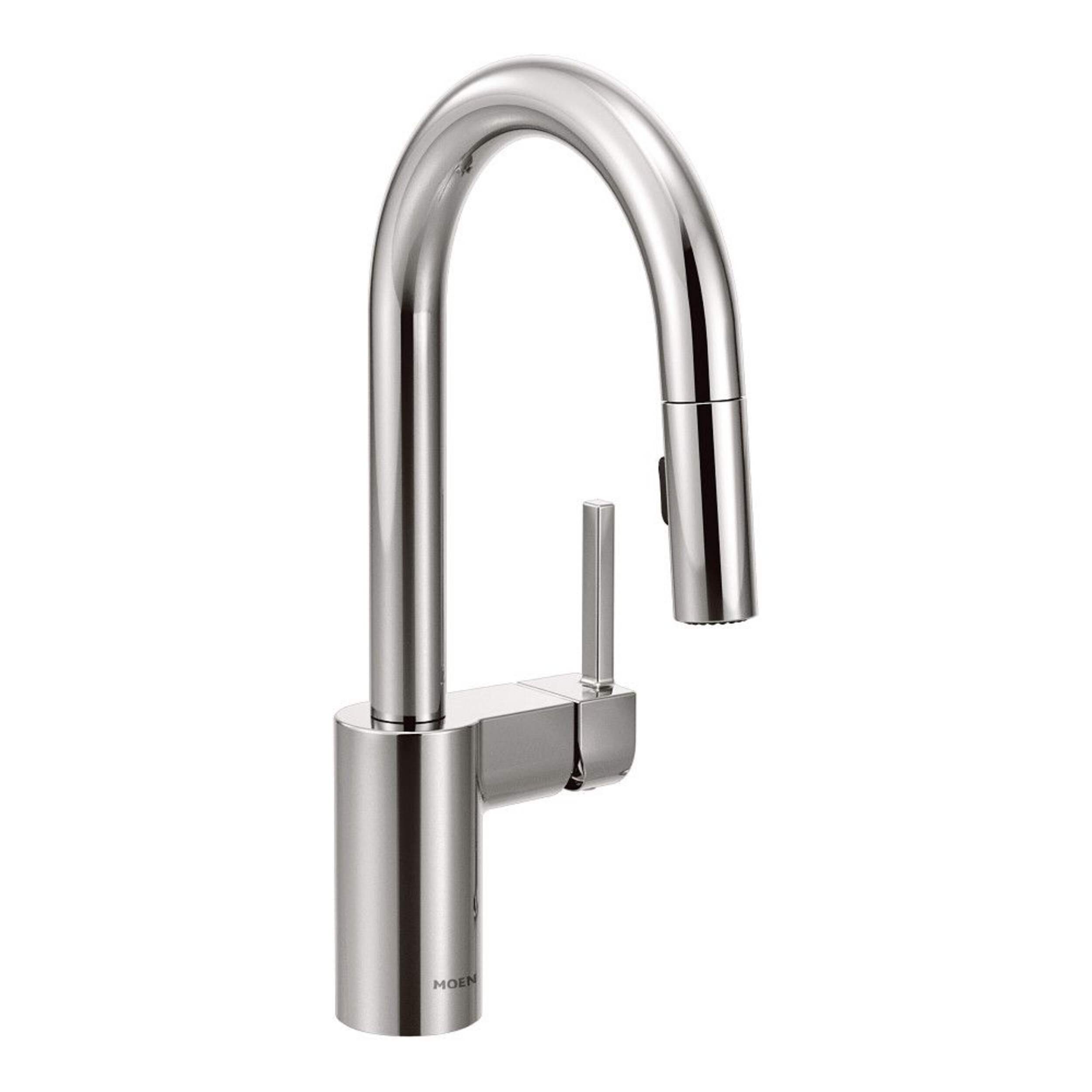 Moen® Align Single Handle High Arc Pull Down Sprayer Kitchen Faucet with Power Clean, Chrome Front_Angled_Right