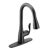 Moen® Arbor Single Handle Modern Pull Down Kitchen Faucet with Reflex & Power Clean, Matte Black Front_Angled_Right