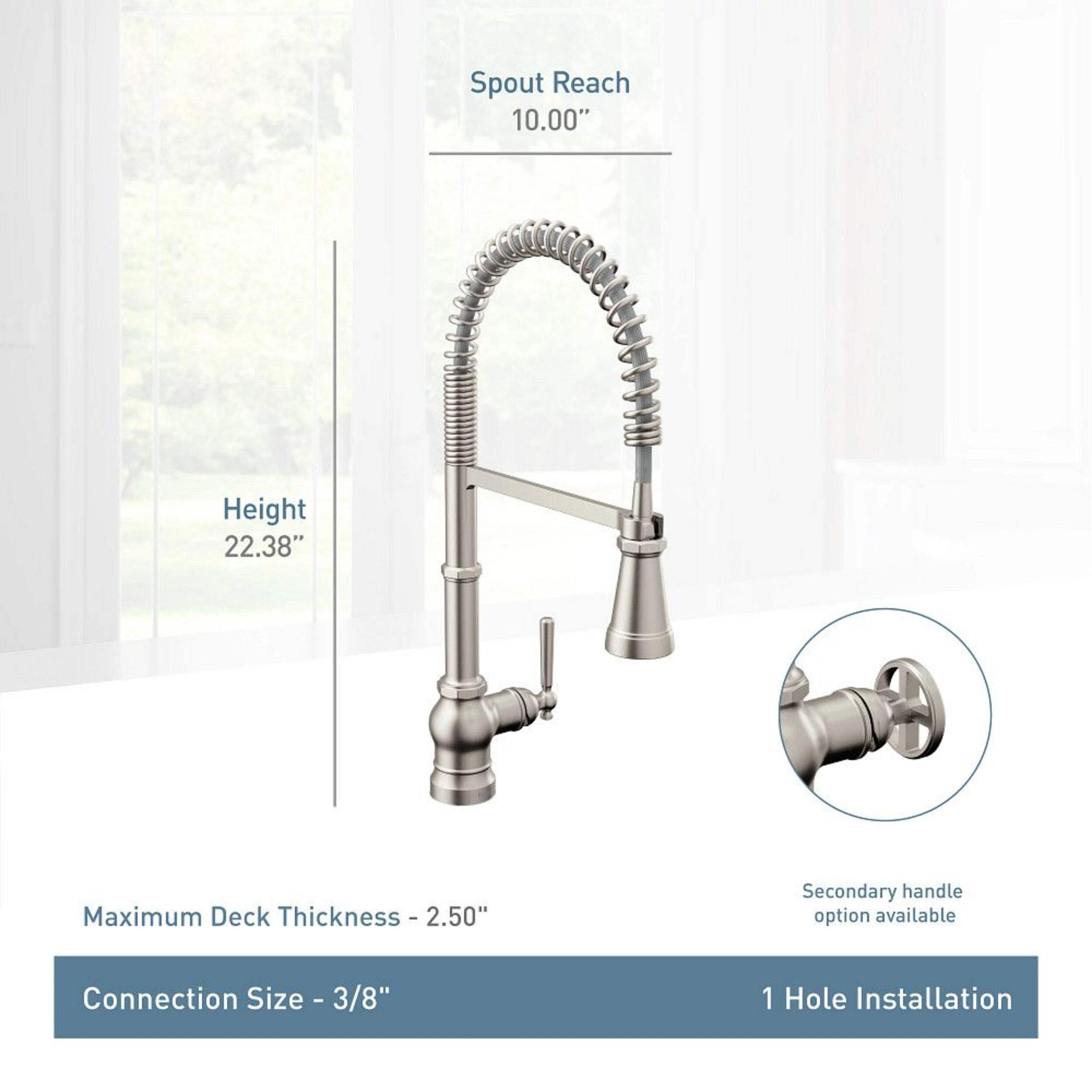 Moen® Paterson Single Handle Pre-Rinse Spring Pull Down Kitchen Faucet ...