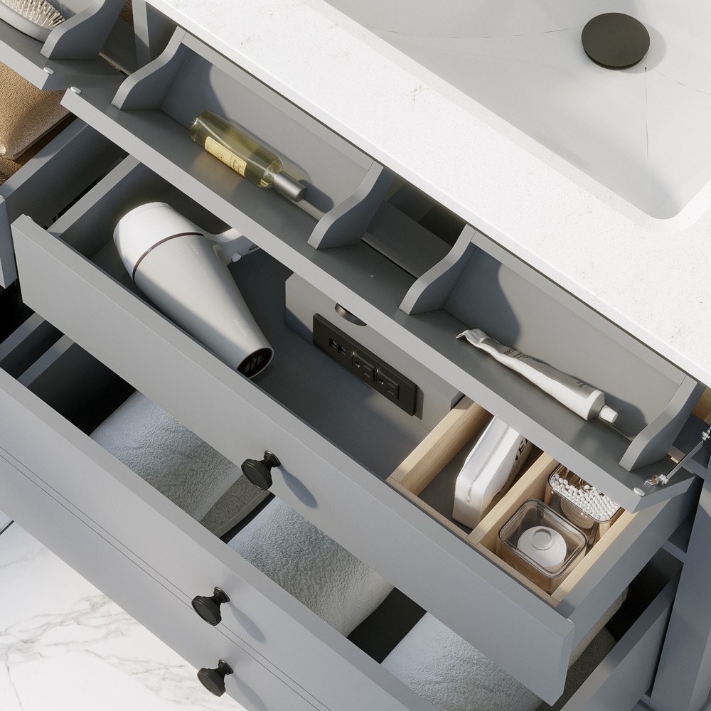 Urban Bathe Undermount Double Sink Stone Top Bathroom Vanity with