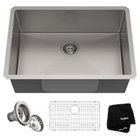 Évier de cuisine simple sous comptoir Kraus Standard PRO, 28 x 19 x 10 po, acier inoxydable Composite_or_Mixed
