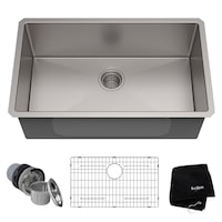 Évier de cuisine simple sous comptoir Kraus Standard PRO, 30 x 18 x 10 po, acier inoxydable Composite_or_Mixed