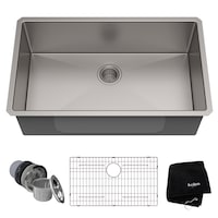 Évier de cuisine simple sous comptoir Kraus Standard PRO, 32 x 19 x 10 po, acier inoxydable Composite_or_Mixed