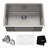 Évier de cuisine simple sous comptoir Kraus Standard PRO, 23 x 18 x 10 po, acier inoxydable Composite_or_Mixed