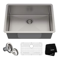 Évier de cuisine simple sous comptoir Kraus Standard PRO, 23 x 18 x 10 po, acier inoxydable Composite_or_Mixed